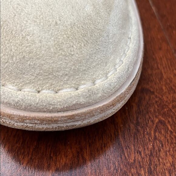 Women’s Marsell Cream Suede Lace-Up Shoes, Whitewash Stacked Heels, Size 9 - Picture 7 of 16